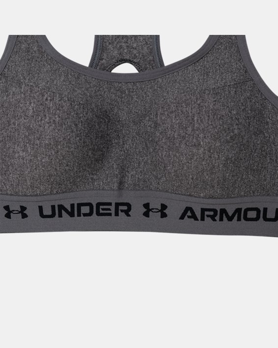 Women's Armour® High Crossback Heather Sports Bra, Gray, pdpMainDesktop image number 12